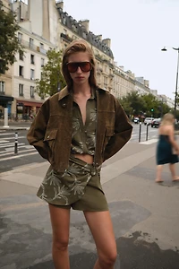 EMBROIDERED WRAP SKORT