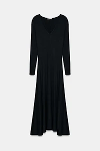 LONG V-NECK DRESS