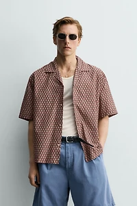GEOMETRIC PRINT RELAXED FIT SHIRT