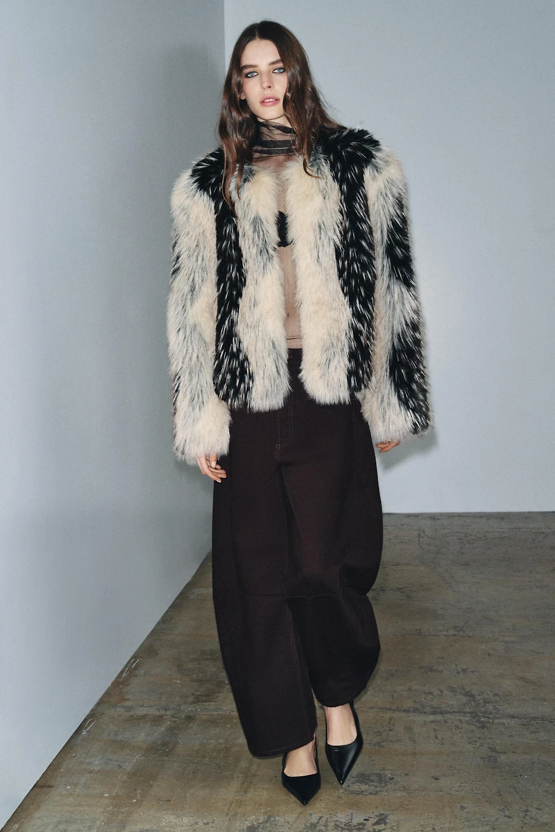 FAUX FUR SHORT COAT ZW COLLECTION