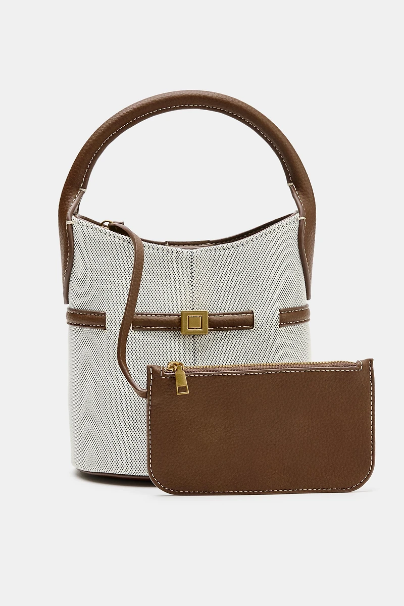 MINI SAC SEAU TOILE BOUCLE