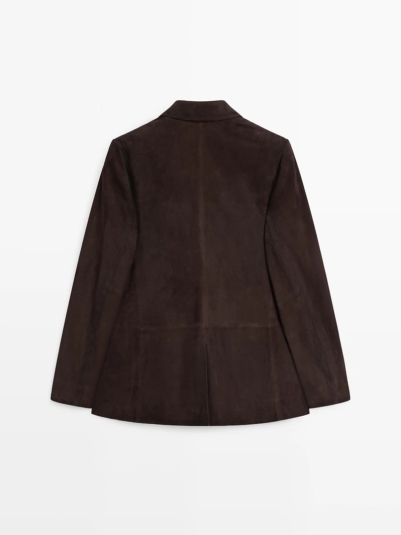 Blazer en cuir effet daim