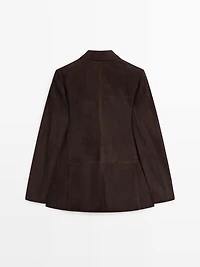 Blazer en cuir effet daim