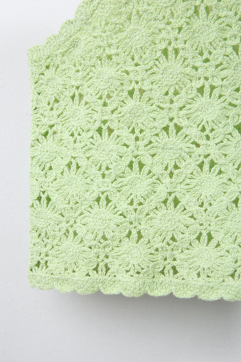 CROCHET KNIT CROP TOP