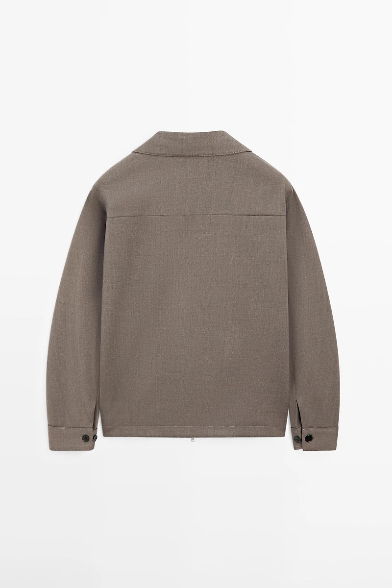 Wool-blend overshirt