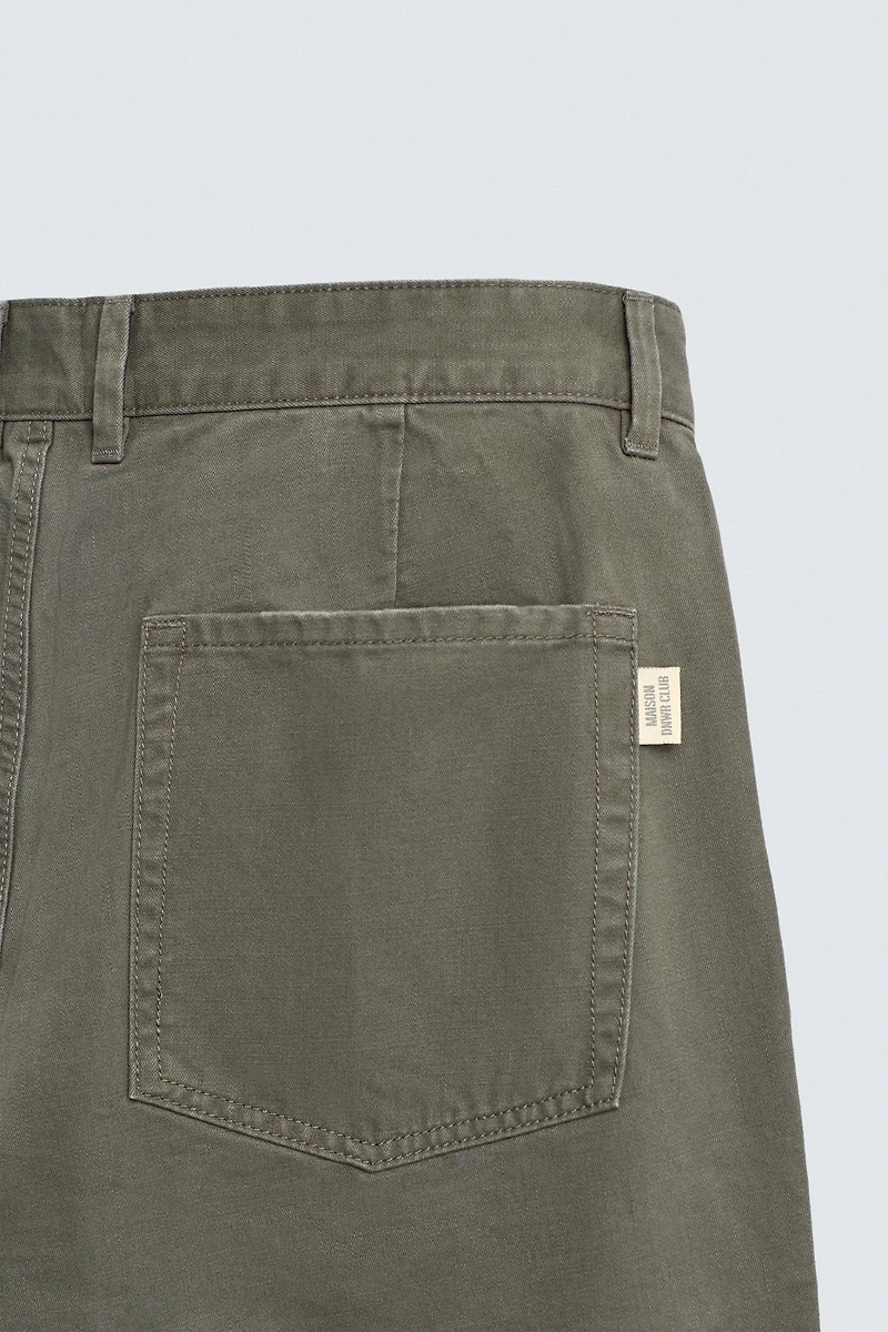 WASHED TAPERED FIT PANTS