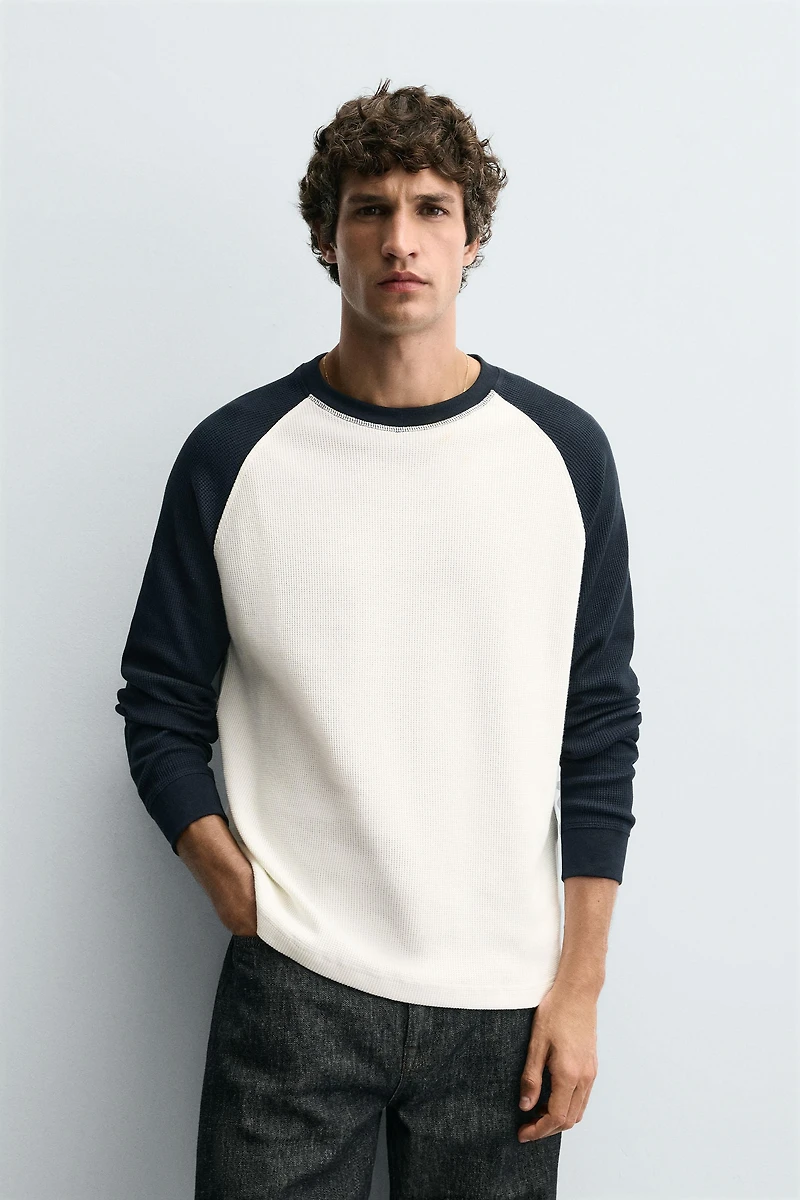 T-SHIRT STRUCTURE QUADRILLÉE COLOR BLOCK