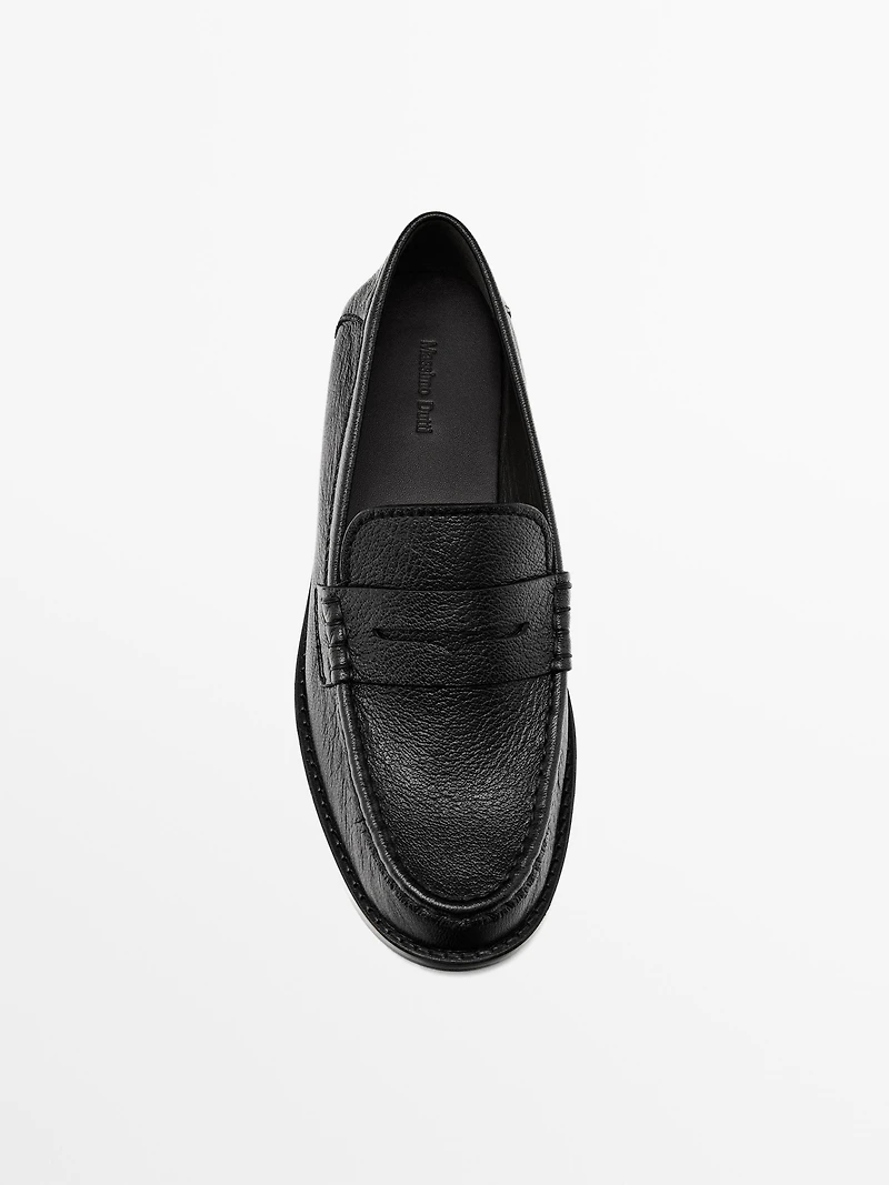 Tumbled leather loafers