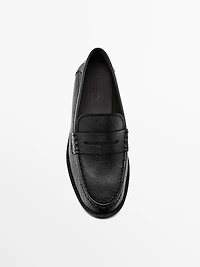 Tumbled leather loafers