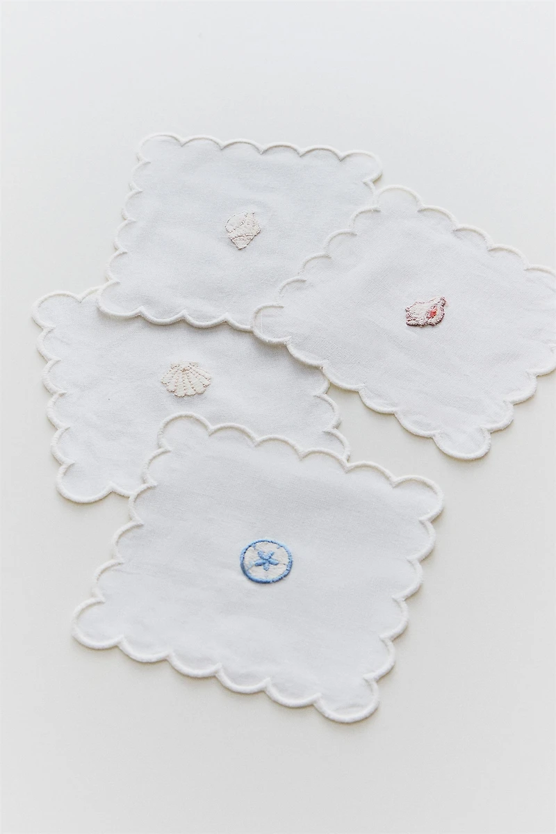 RAMIE SHELL COASTER SET (PACK OF 4)