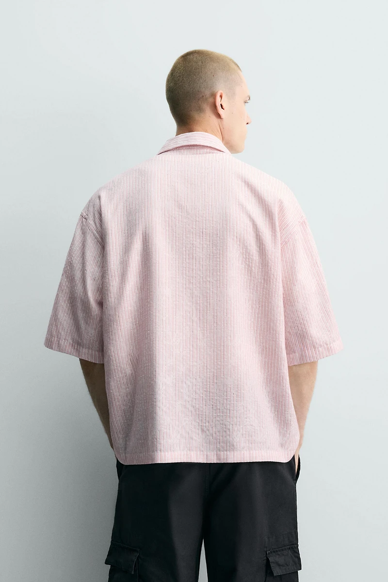 STRIPED TEXTURED JACQUARD SHIRT