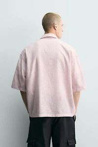 STRIPED TEXTURED JACQUARD SHIRT