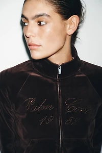TEXT VELVET JACKET