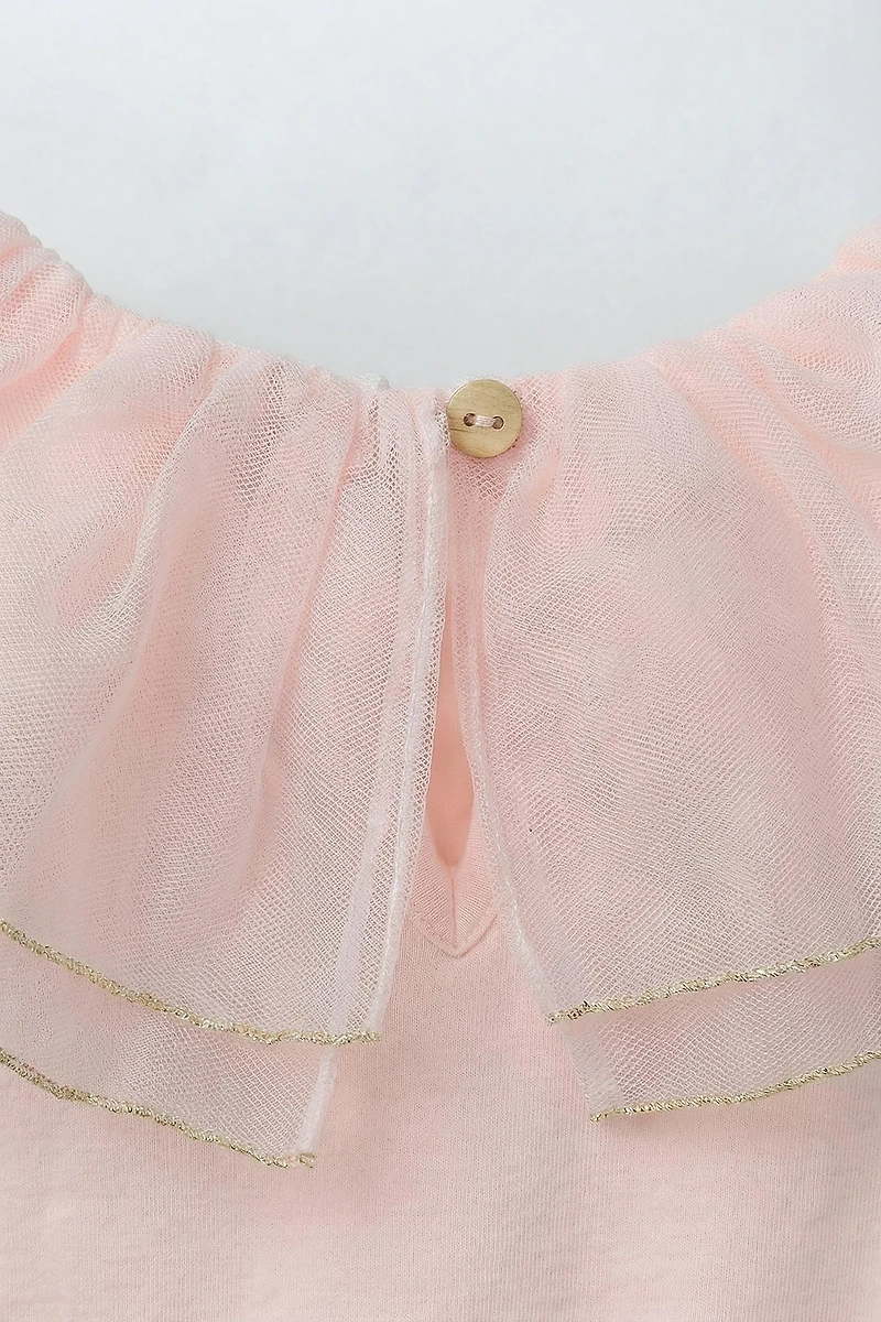 DOUBLE TULLE COLLAR BODYSUIT