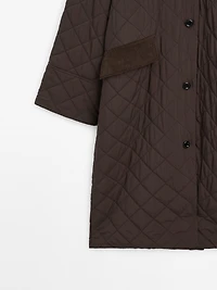 Long coat with corduroy detail