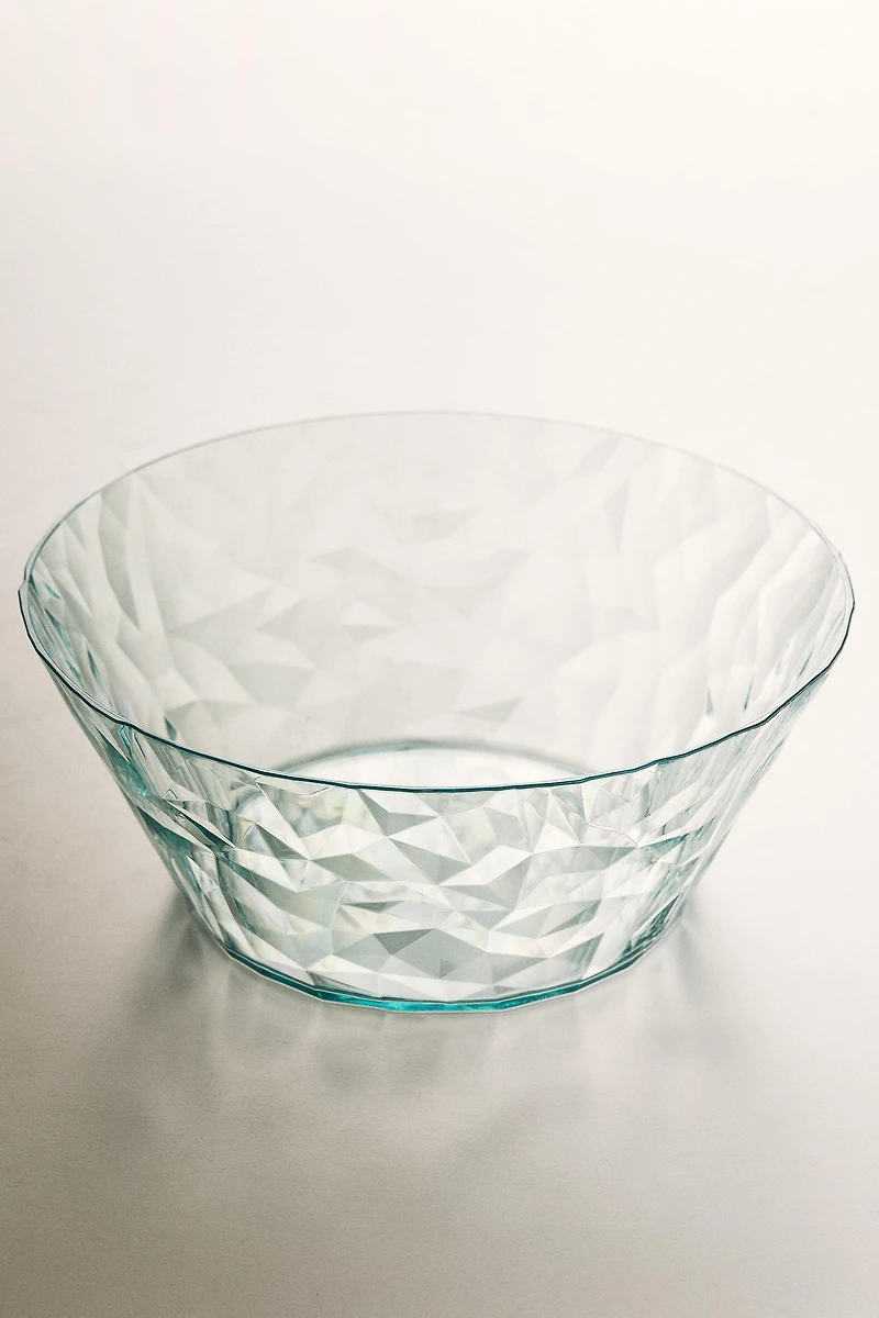 ACRYLIC BOWL WITH RAISED DIAMOND DESIGN