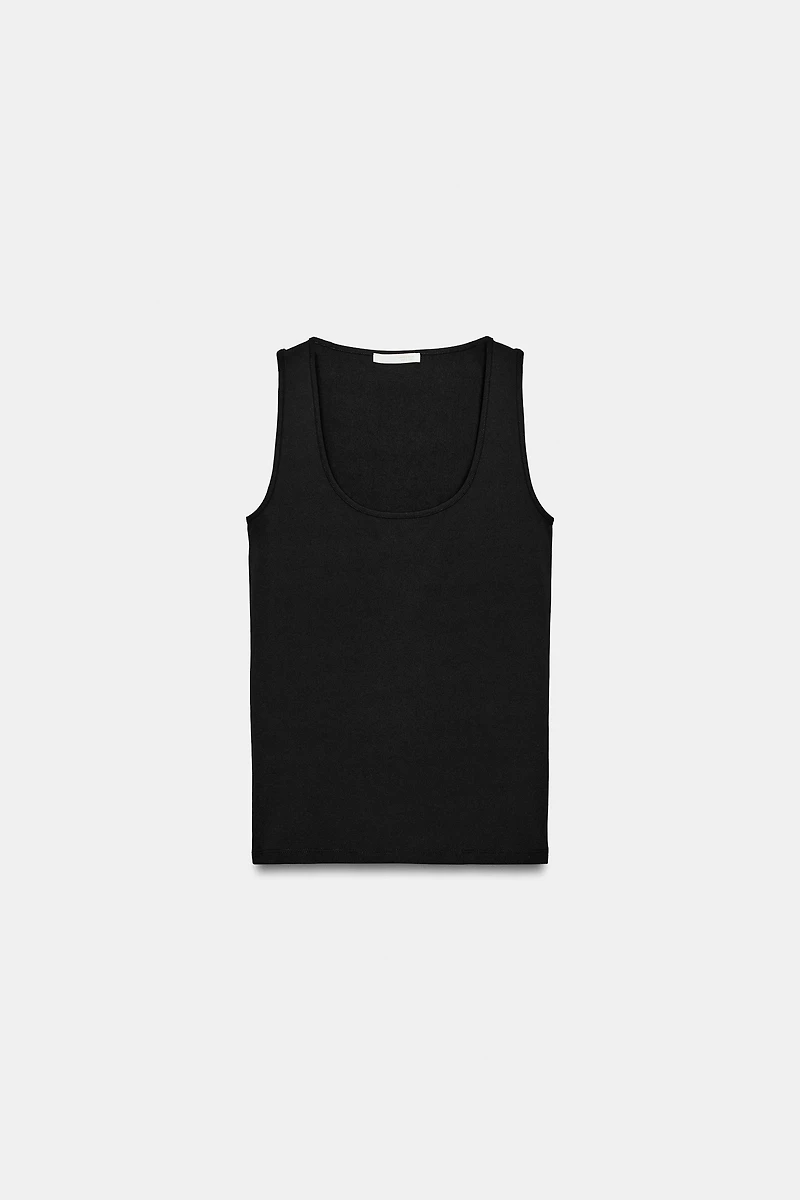 WIDE STRAP POLYAMIDE T-SHIRT
