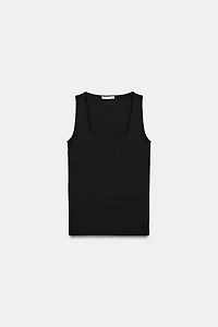 WIDE STRAP POLYAMIDE T-SHIRT
