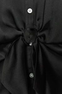 KNOTTED SATIN EFFECT SHIRT