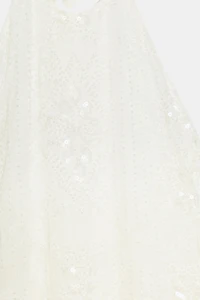 EMBROIDERED LACE HALTER DRESS