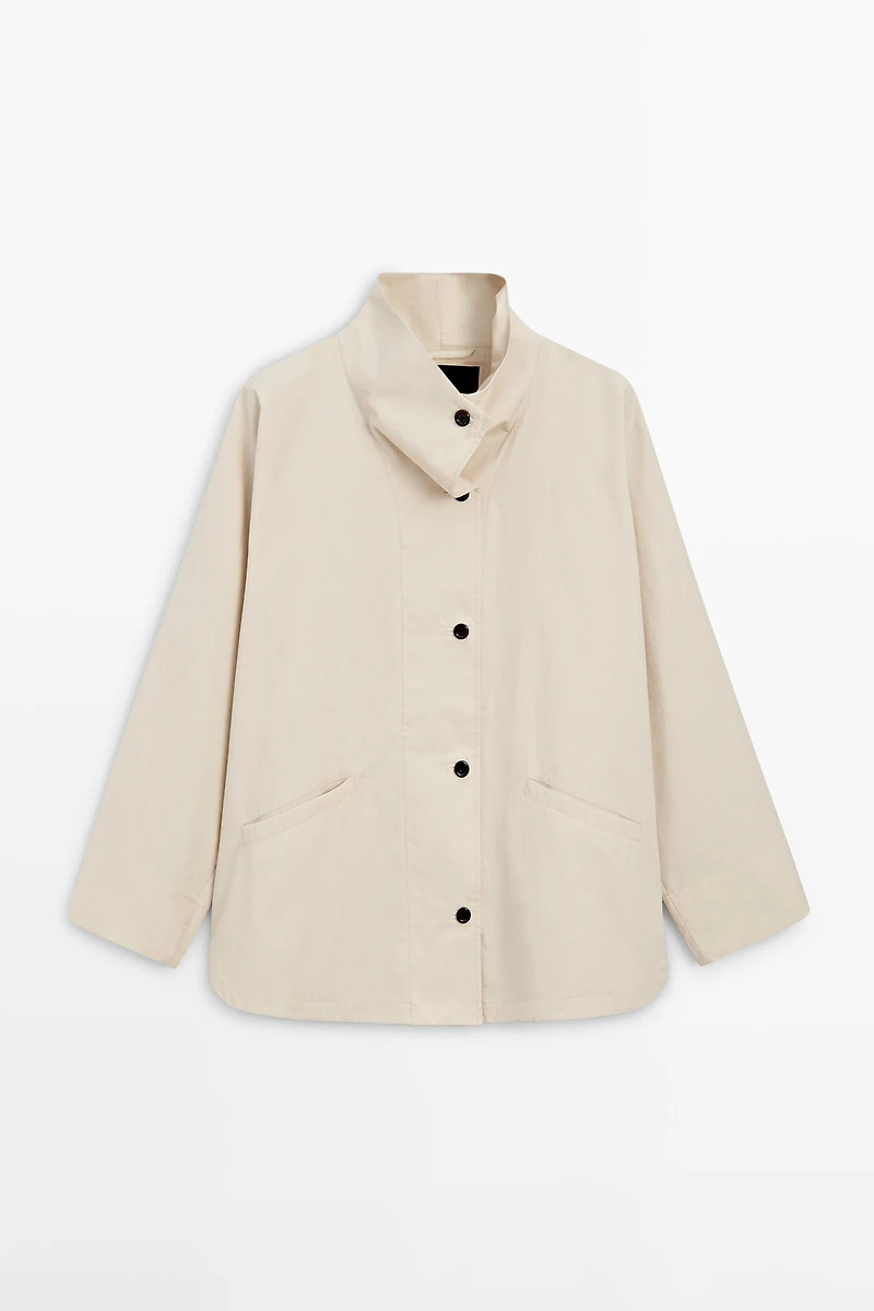 Jacket with high collar detail