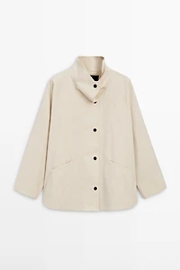 Jacket with high collar detail