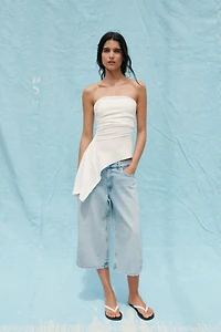 TEXTURED BANDEAU TOP