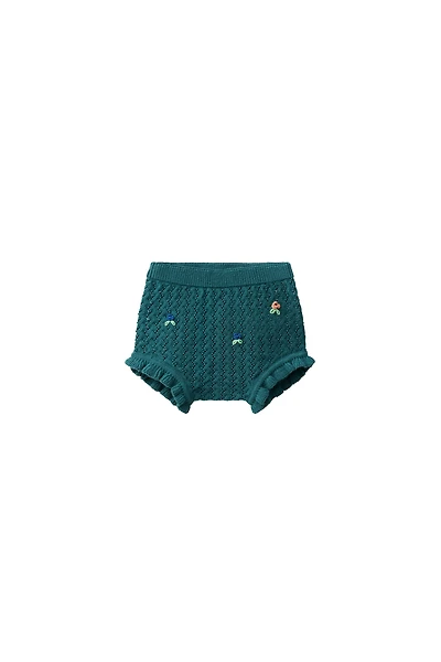 EMBROIDERED FLORAL KNIT PANTIES