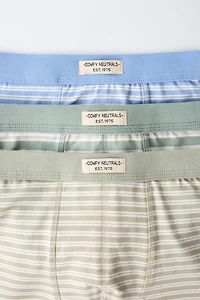 AGES 6-14/ THREE-PACK OF BOHO STRIPE BOXERS