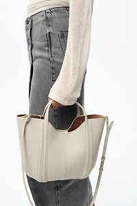 TOPSTITCHED MINI CITY BAG