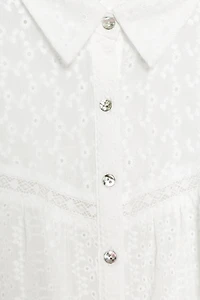 BLOUSE ROMANTIQUE BRODERIES AJOURÉES