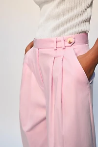 WIDE LEG PLEATED PANTS