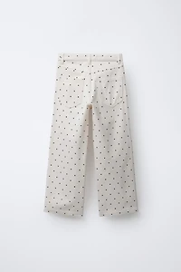 WIDE LEG POLKA DOT JEANS