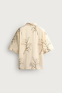 LEAF EMBROIDERED JACQUARD SHIRT