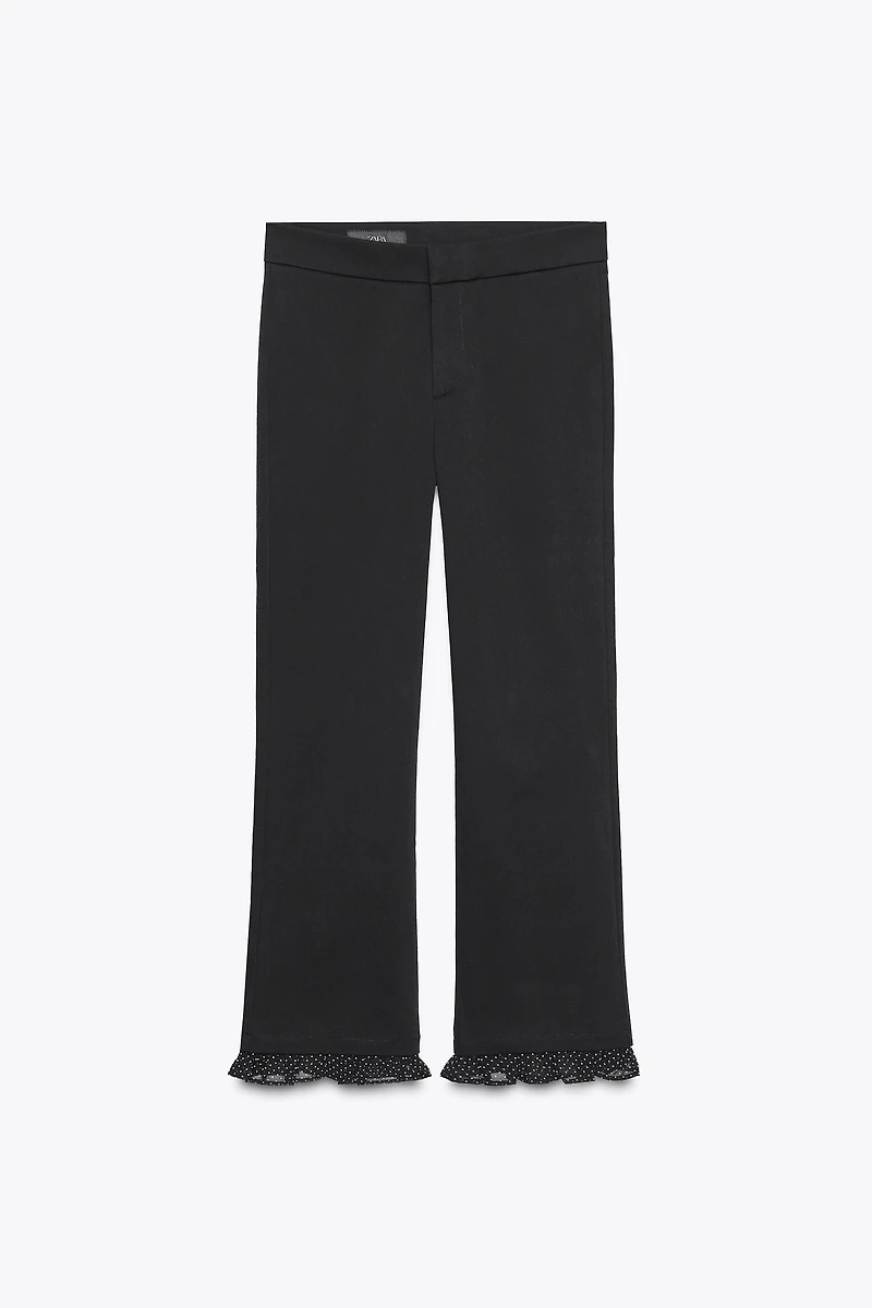 RUFFLED MINI FLARE PANTS