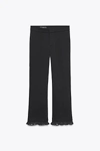 RUFFLED MINI FLARE PANTS