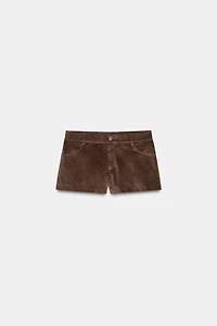 FAUX SUEDE MINI SHORTS