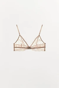 TRIANGLE BRA WITH FLORAL EMBROIDERY