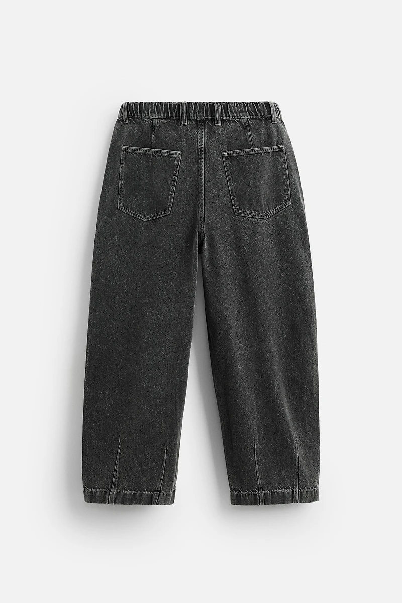 PLEATED WIDE FIT DENIM CHINO PANTS