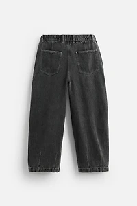 PLEATED WIDE FIT DENIM CHINO PANTS