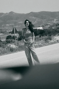Z1975 LOOSE FIT MID-RISE CROCHET JEANS