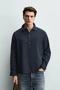 COTTON-LINEN POLO SHIRT