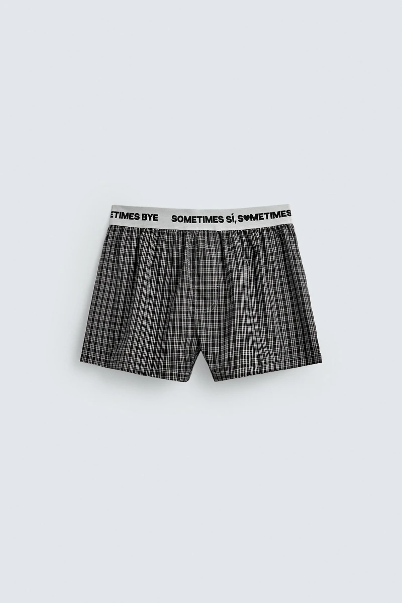 JACQUARD POPLIN BOXERS WITH WAISTBAND