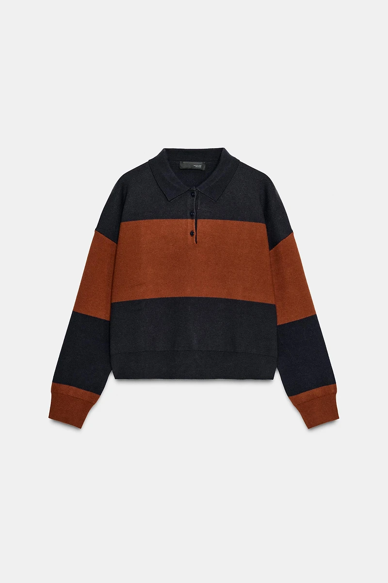 STRIPED KNIT POLO