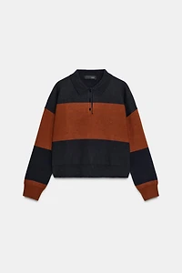 STRIPED KNIT POLO