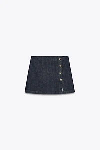 Z1975 DENIM CROSSOVER BUTTON SKORT