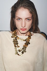 METAL PLATE WATERFALL NECKLACE