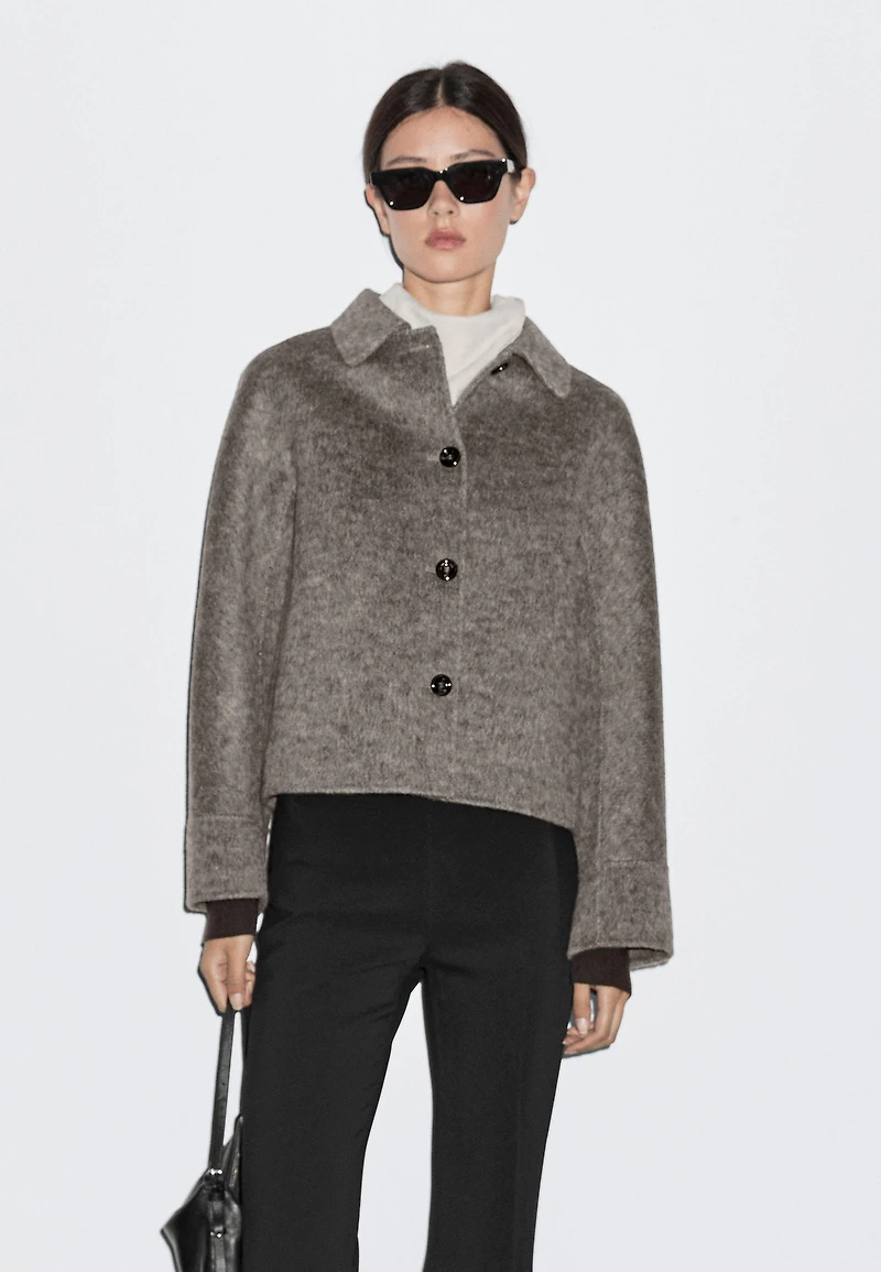 Manteau court chiné