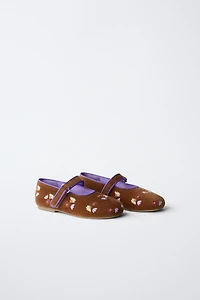 EMBROIDERED BALLET FLATS