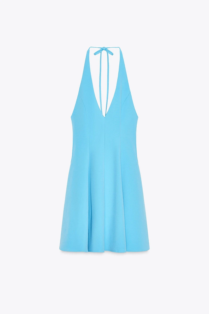 HALTER GODET SHORT DRESS